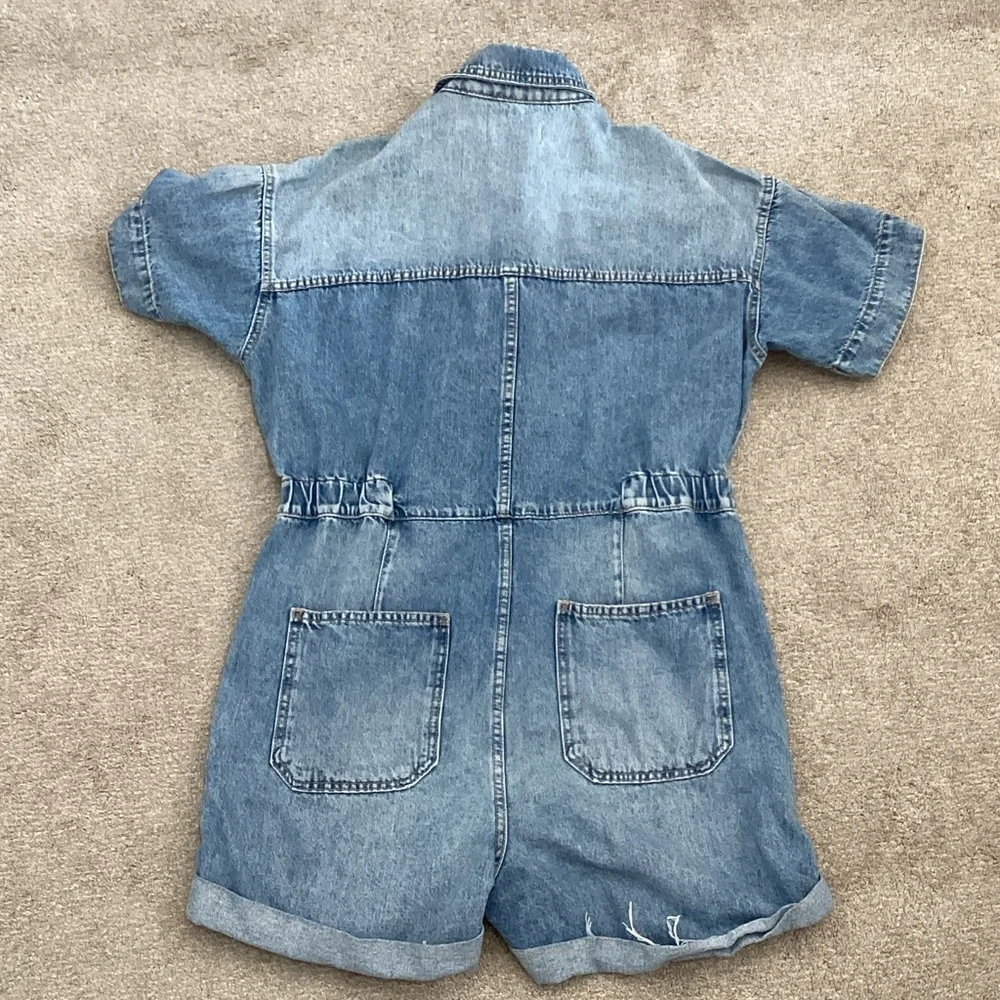 We The Free Light Blue Denim Romper medium free people - Picture 7 of 7